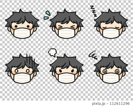 Tsuntsun Short wearing a mask and various facial expressions set Tsuntsun Short wearing a mask and various facial expressions set 112611296