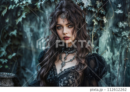 Enchanting forest sorceress in mystic attire Enchanting forest sorceress in mystic attire 112612262