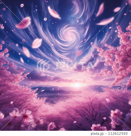 幻想的な桜の空01 幻想的な桜の空01 112612593