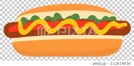 Illustration of hot dog isolated on transparent background 112614016