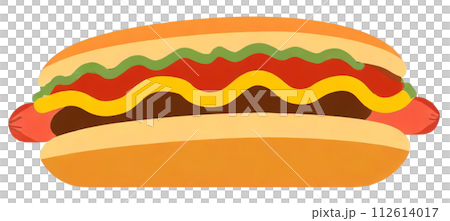 Illustration of hot dog isolated on transparent background 112614017
