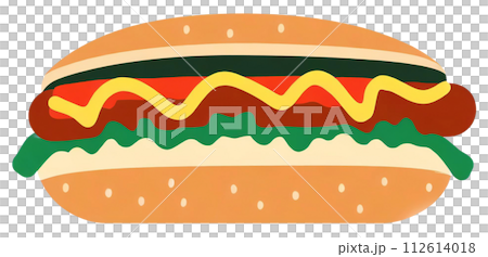 Illustration of hot dog isolated on transparent background 112614018