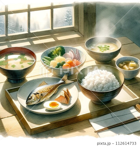日本の朝食 112614733