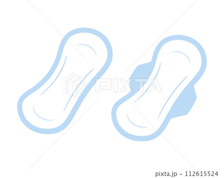 生理用ナプキンのイラスト_羽なしと羽つき 112615524