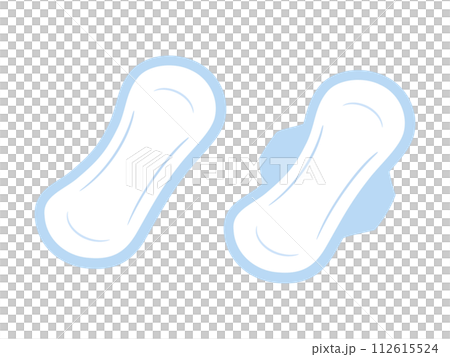 生理用ナプキンのイラスト_羽なしと羽つき 112615524