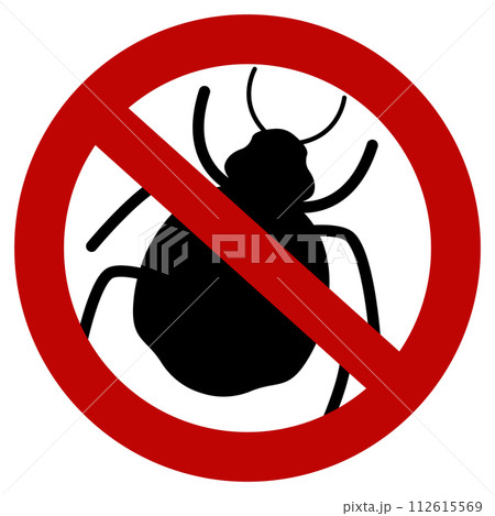 トコジラミ禁止のイラスト トコジラミ禁止のイラスト 112615569