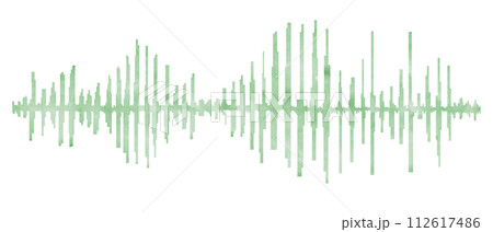 Sound equalizer waves. Seismogram for seismic measurement. Green signal and voice recording. Wave signal. Radio, audio. Pulse, vibration. Watercolor illustration. Polygraph, seismology or music Sound equalizer waves. Seismogram for seismic measurement. Green signal and voice recording. Wave signal. Radio, audio. Pulse, vibration. Watercolor illustration. Polygraph, seismology or music 112617486