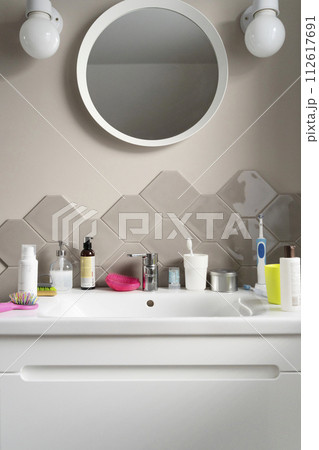 table set for cosmetic product table set for cosmetic product 112617691