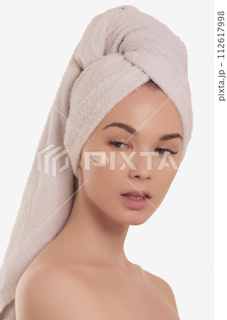 Close up cropped portrait of a young beautiful Close up cropped portrait of a young beautiful 112617998