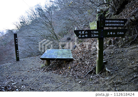 丹沢の峠道　大山三峰山と辺室山とを結ぶ物見峠 112618424