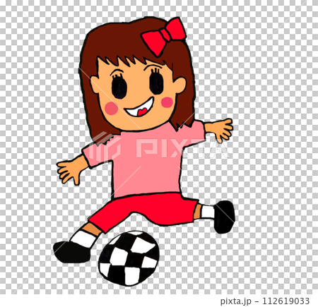 cute girl playing soccer cute girl playing soccer 112619033