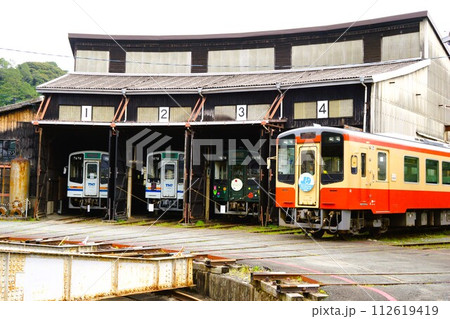 天竜浜名湖鉄道の風景 天竜二俣駅車両基地(扇型機関車庫) 天竜浜名湖鉄道の風景 天竜二俣駅車両基地(扇型機関車庫) 112619419