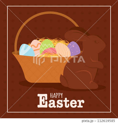 Happy easter card Decorated easter eggs Vector Happy easter card Decorated easter eggs Vector 112619585