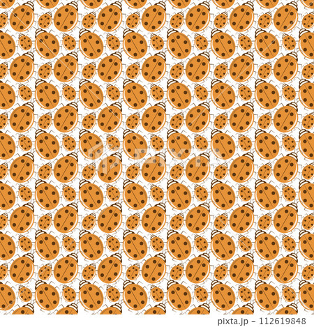 Orange ladybug seamless pattern Orange ladybug seamless pattern 112619848