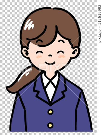 Illustration of a young woman wearing a blazer (upper body) Illustration of a young woman wearing a blazer (upper body) 112619992