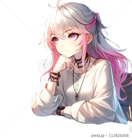 考える女の子 112620208