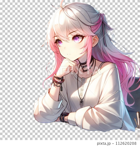 考える女の子 112620208