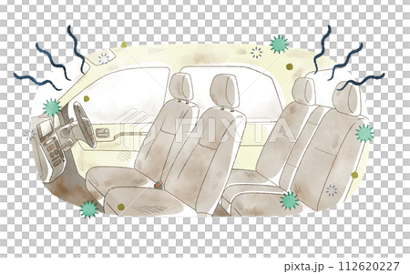 汚れている自動車の車内 汚れている自動車の車内 112620227