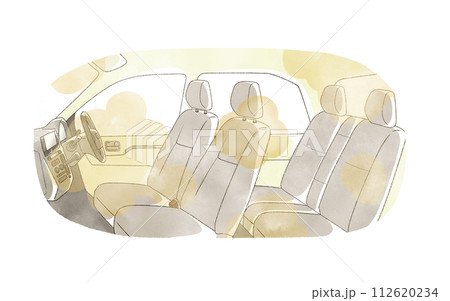 臭いがこもっている自動車の車内 112620234