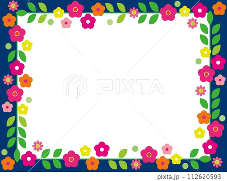 花模様 フレーム 夏イメージ ホワイトスペース 花模様 フレーム 夏イメージ ホワイトスペース 112620593