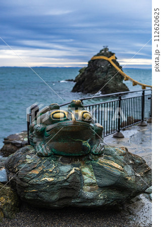 夫婦岩とカエル 夫婦岩とカエル 112620625