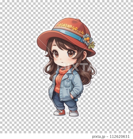 Illustration of a smiling cute girl Illustration of a smiling cute girl 112620631