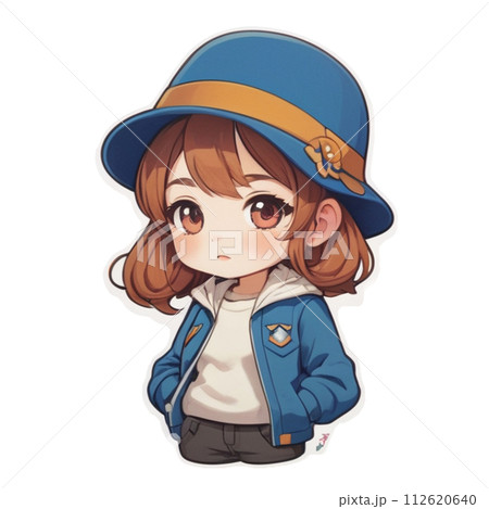 笑顔の可愛い女の子のイラスト 112620640