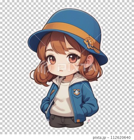 笑顔の可愛い女の子のイラスト 112620640