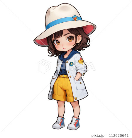 笑顔の可愛い女の子のイラスト 112620641