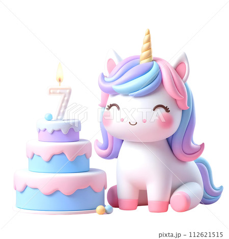 Number seven with unicorn 112621515