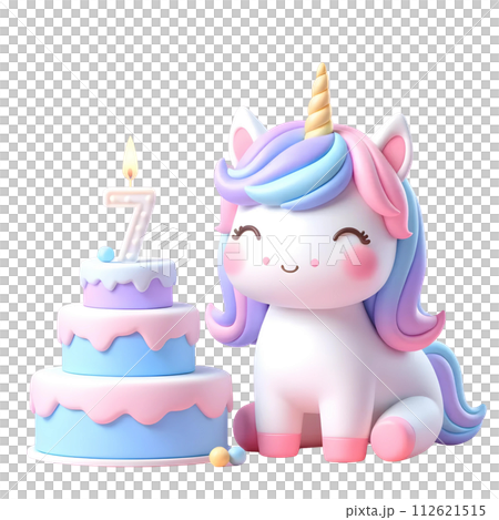 Number seven with unicorn 112621515
