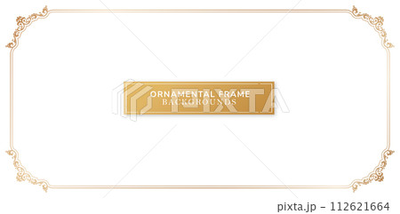 Vector illustration Elegant ornamental border frame with place for your text. Luxury template for wedding invitations and greeting cards, stationery design material, deck screen printing, paper crafts 112621664