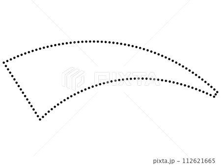 カーブする黒点線の見出しフレーム 112621665