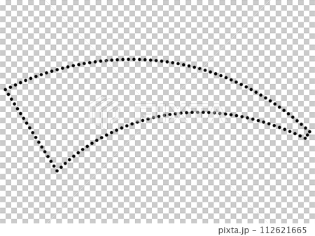 カーブする黒点線の見出しフレーム 112621665