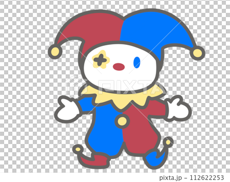 かわいいピエロのデフォルメイラスト 112622253