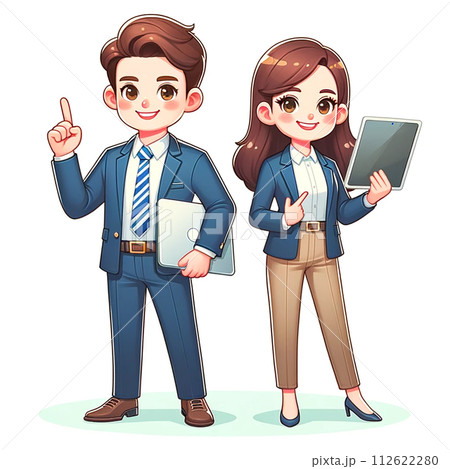 協力するビジネスチーム - 笑顔の男性と女性 112622280