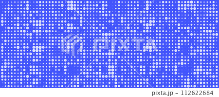 Halftone dotted background. Abstract digital pattern. White dots on blue background. 112622684