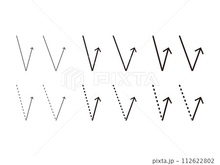 反射する矢印の素材のセット 112622802