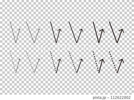 反射する矢印の素材のセット 112622802
