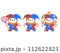 かわいいピエロ達のイラスト 112622823