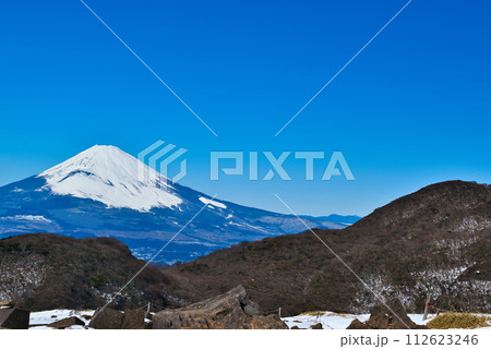 神奈川県　箱根駒ケ岳ロープウェーからの富士山の風景 112623246