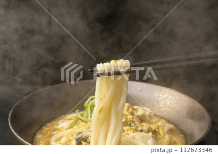 牡蠣の卵あんかけうどん 箸あげ 牡蠣の卵あんかけうどん 箸あげ 112623346