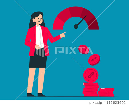 Risk assessment with speedometer. Credit assessment concept Risk assessment with speedometer. Credit assessment concept 112623492