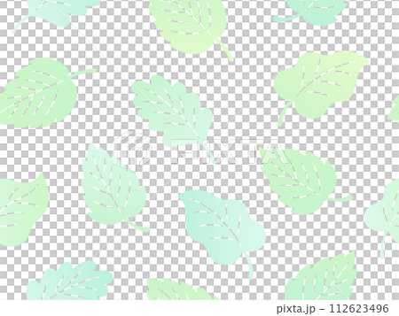 手繪風格綠葉圖案背景 112623496