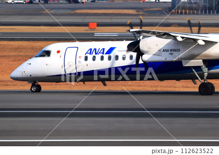 大阪国際空港 ANA ボンバルディア DHC8-Q400 プロペラ機 着陸態勢 スカイパーク 大阪国際空港 ANA ボンバルディア DHC8-Q400 プロペラ機 着陸態勢 スカイパーク 112623522
