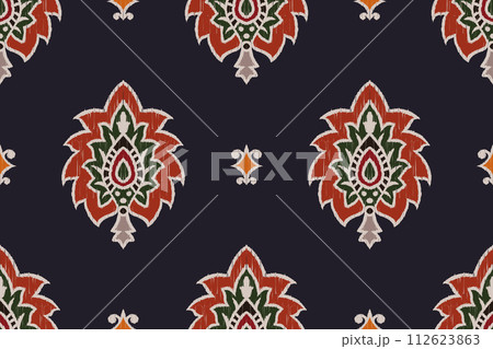 Ikat tribal Indian seamless pattern. Ethnic Aztec fabric carpet mandala ornament native boho chevron textile.Geometric African American oriental traditional vector illustrations. Embroidery style. Ikat tribal Indian seamless pattern. Ethnic Aztec fabric carpet mandala ornament native boho chevron textile.Geometric African American oriental traditional vector illustrations. Embroidery style. 112623863