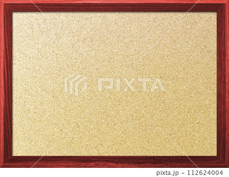 木製フレームの赤色の枠のある細かいコルクボードの背景画像 木製フレームの赤色の枠のある細かいコルクボードの背景画像 112624004