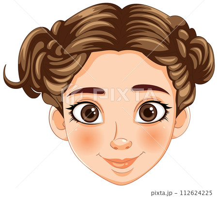 Smiling Young Girl Vector Portrait Smiling Young Girl Vector Portrait 112624225