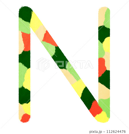 アルファベット「N」の飾り文字 112624476