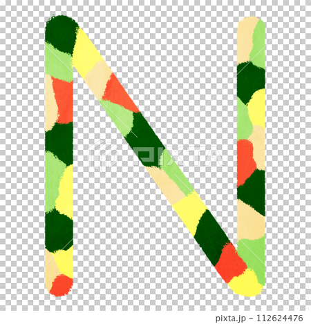 アルファベット「N」の飾り文字 112624476
